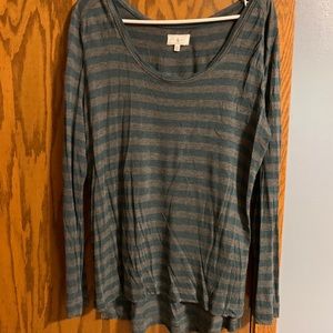 Striped long sleeve top
